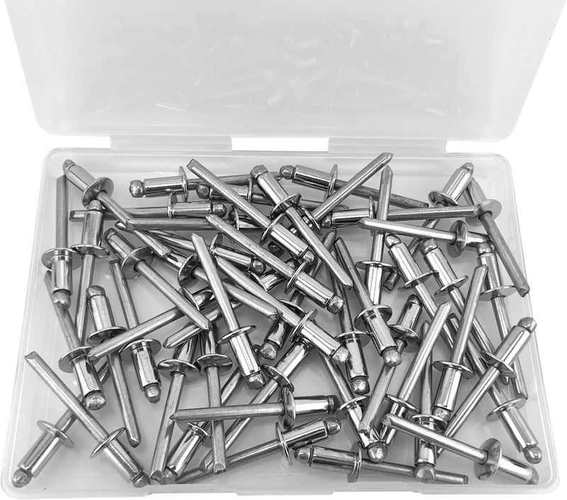 ALLCLEAN 50 Pcs 1/4" x 1/2" Stainless Steel Blind Pro Rivets,6.4 x 12mm Pop Rivets,Stainless Steel Grip and Stainless Steel Mandrel - Image 5